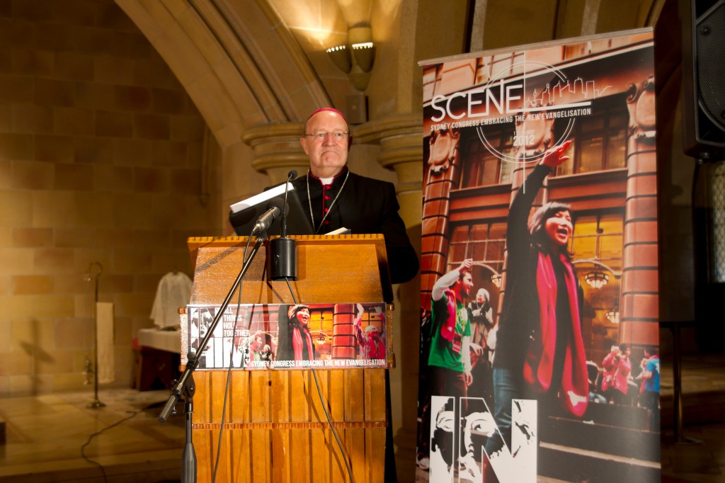 Bishop Julian Porteous talking at Sydney’s SCENE conference. PHOTO: Patrick Lee