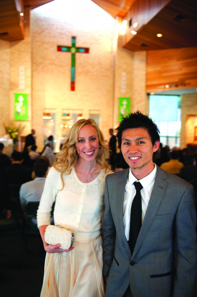 James Chua and Lisa Aarts at their engagement mass which included the forgotten practice of the ‘rite of betrothal’. PHOTO: Nigel Cornelius
