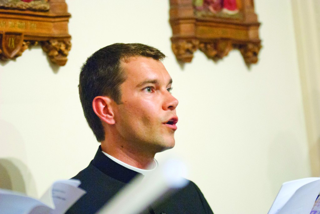 Mariusz Grzech, 35, leading St Charles seminarians in worship on July 29 for the visit of Archbishop Costelloe and special guests. PHOTO: Robert Hiini