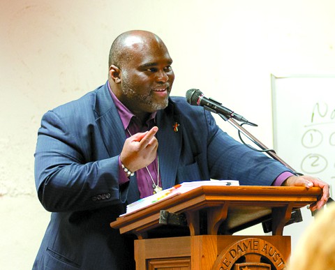 Deacon Harold Burke-Sivers of EWTN fame spoke to hundreds at the Univeristy of Notre Dame in Fremantle on October 15 during his Perth visit. PHOTO: M Connelly