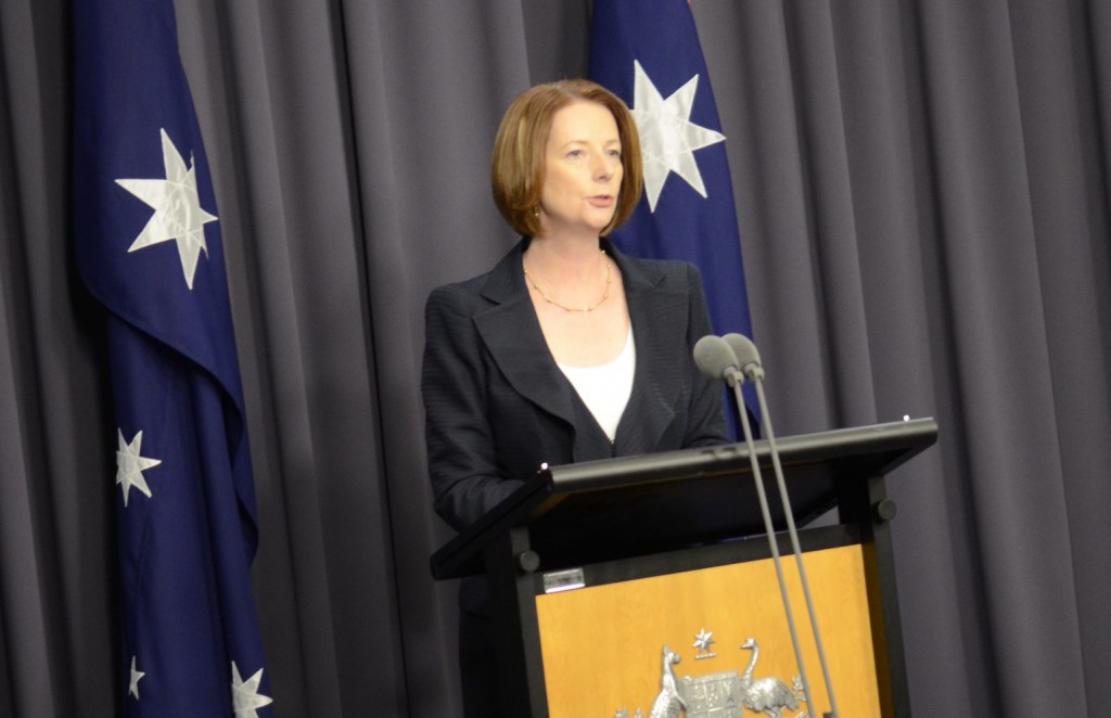 Prime Minister Julia Gillard at press conference announcing the Royal Commision.