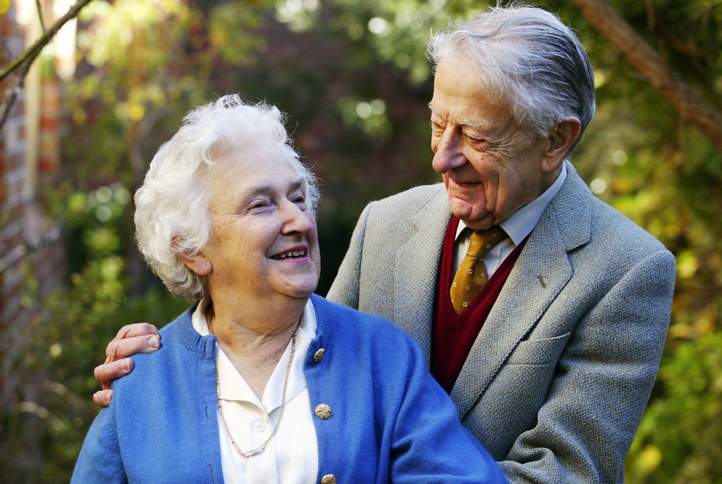 Drs. Evelyn and John Billings are pictured in the garden of their home in Melbourne, Australia, in this 2004 file photo. PHOTO: CNS/Peter Casamento