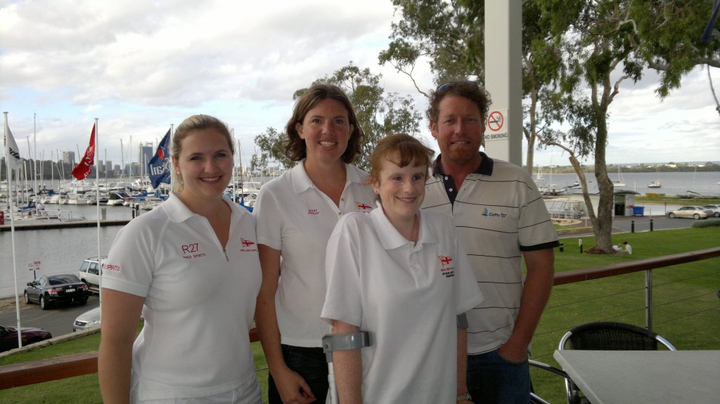 Kylie Forth, second from right, pictured with her crew, has been competing in international blind sailing competitions since 2007. PHOTO: SUPPLIED