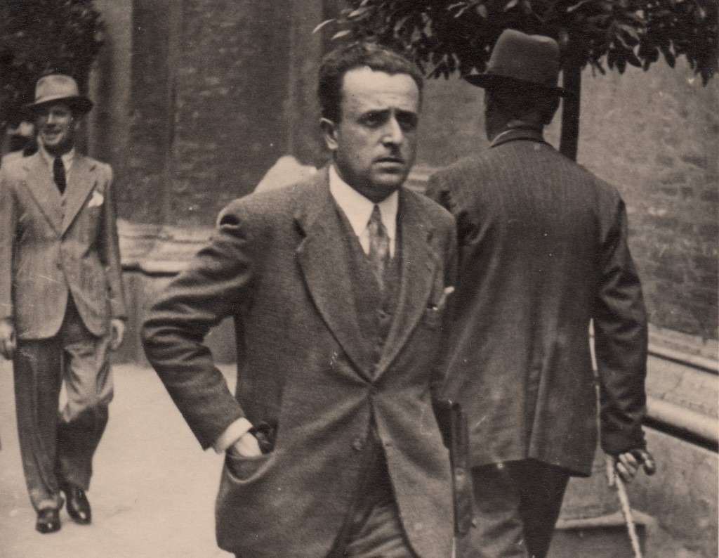 The recently beatified Italian martyr Odoardo Focherini walking in Bologna, Italy in 1942