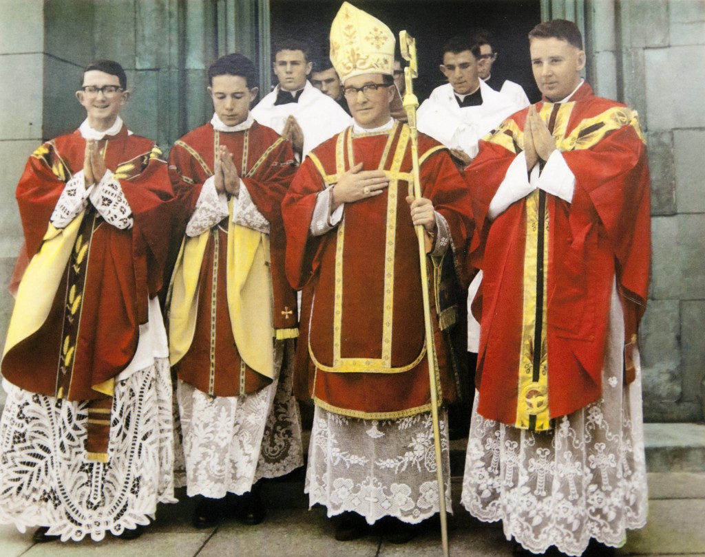 Fr Paul Carey SSC, top, far right, was ordained in 1963 with Fr Ken Keating, far left (see Fr Keating story below), and Fr John McCarthy, second from left, and has since spent many years abroad, particularly in Korea, as a missionary priest. PHOTO: Matthew Biddle