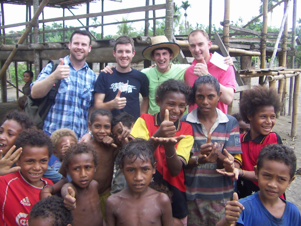 Men attending a De La Salle Challenge Program in Papua New Guinea, in 2012, to experience life as the De La Salle brothers live it. PHOTO: DE LA SALLE BROTHERS