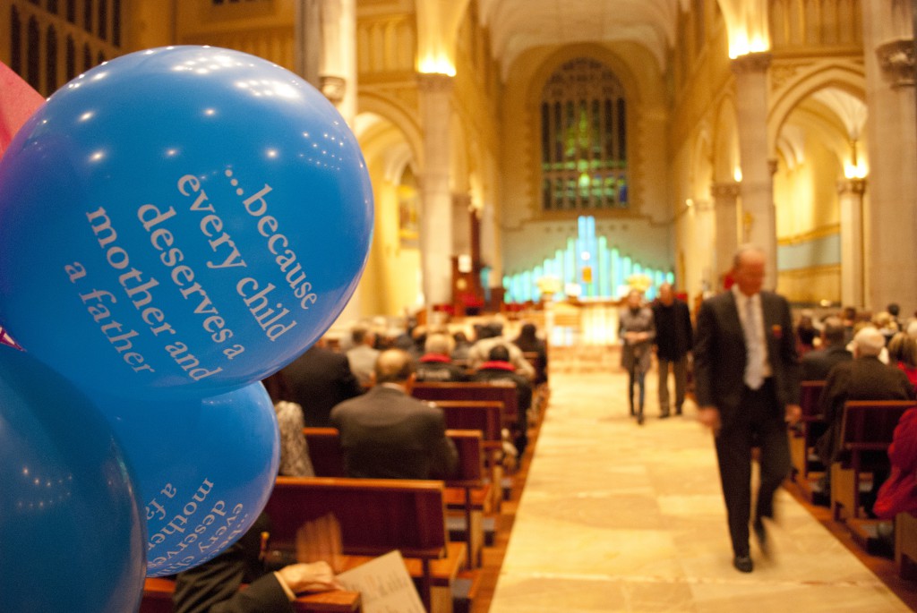 The scene inside at Perth’s National Marriage Day Mass where Archbishop Emeritus Barry Hickey and Bishop Donald Sproxton spoke. PHOTO: PETER ROSENGREN