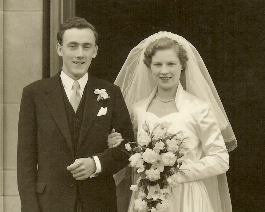 The Wedding Portrait taken at John Rogers and Mary (nee Roebuck) Wedding in 1953 at Wolverhampton in the UK.