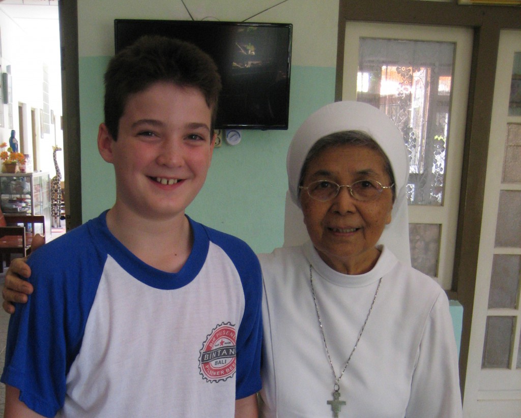 Matthew Cirocco with Sr Maria, one of the four Franciscan nuns who run the orphanage. PHOTO: SUPPLIED