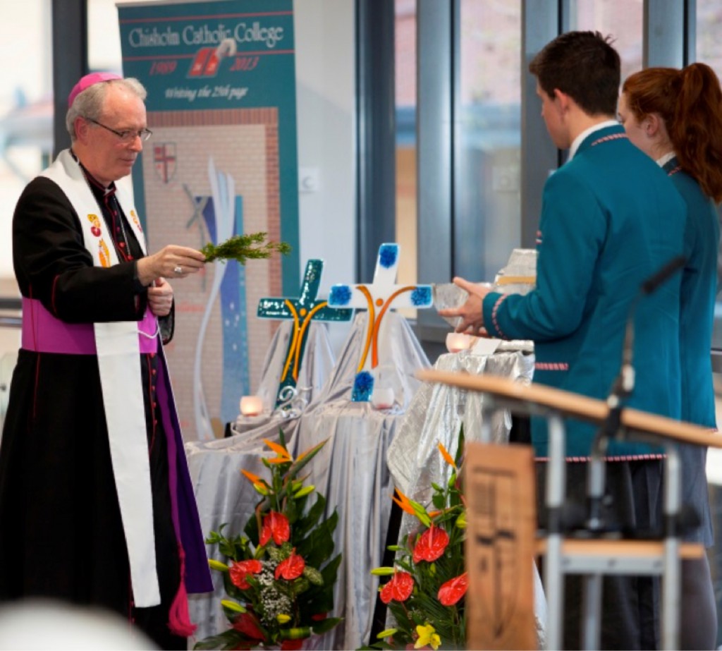 Bishop Donald Sproxton at Chisholm Catholic College.