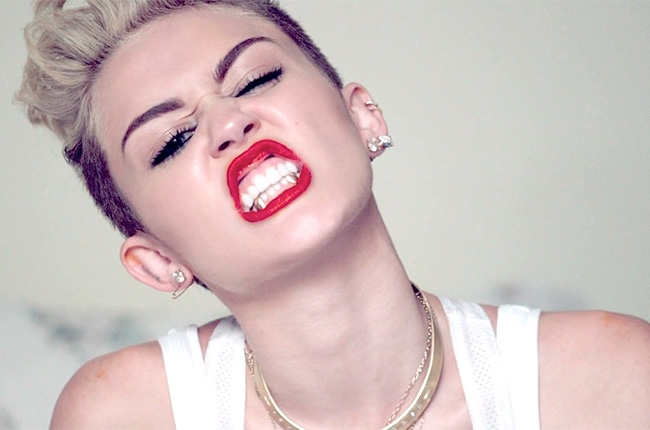 A still image from Miley Cyrus' music video "we can't stop" which was released this year.