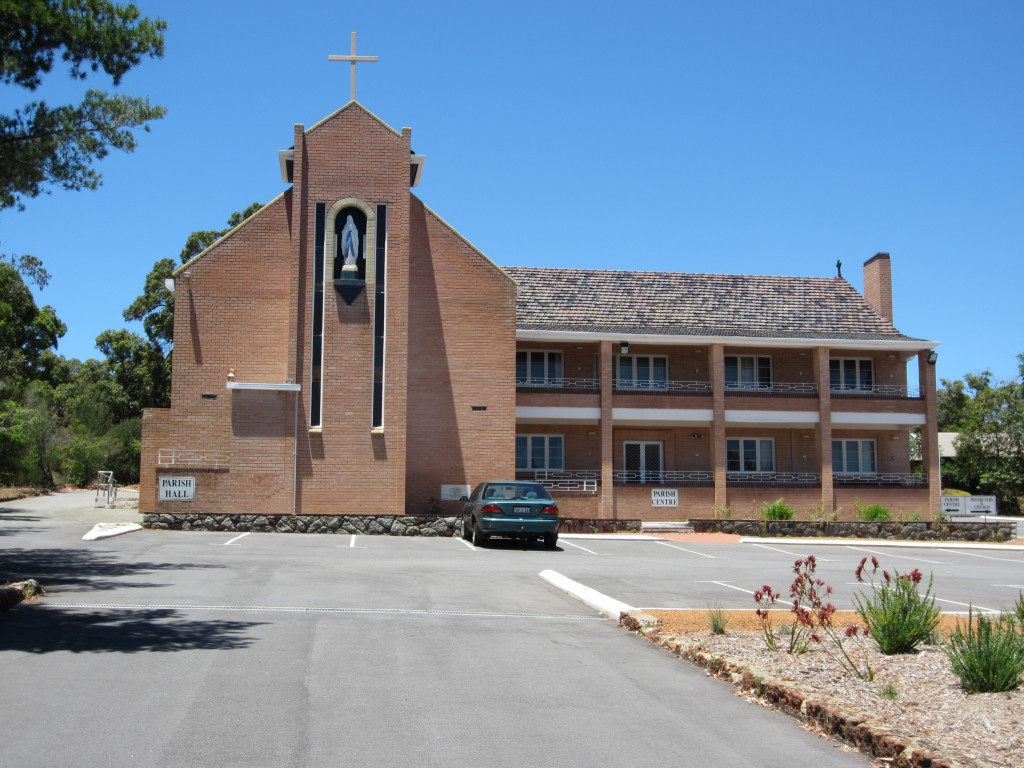 St Brigid’s College had hoped to use the Our Lady of Lourdes parish centre, at right, to accommodate up to 16 students. 