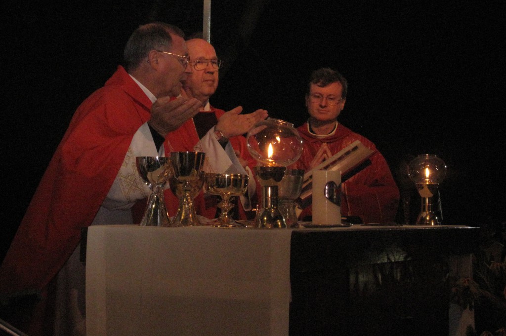 Vicar General Peter Whitely celebrates Mass with other Perth priests at the Schoenstatt shrine in Armadale to begin the Jubilee celebrations. PHOTO: Michael Shepherd