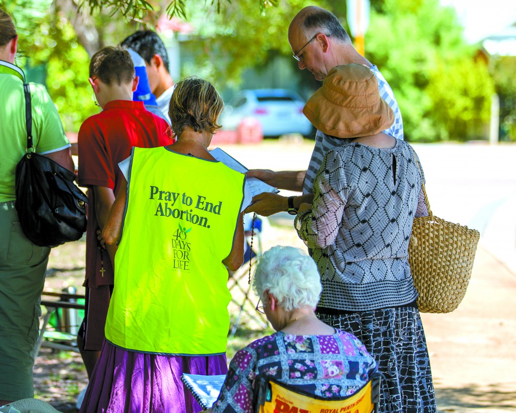 Participants in prayer vigils outside abortion clinics in Tasmania could be fined and jailed under laws passed last week. PHOTO: MICHAEL CONNELLY