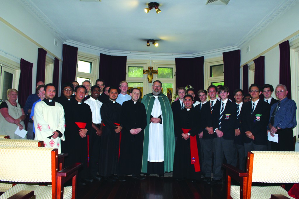 Students from St Charles’ Seminary and Guildford Grammar with Rev Dr Philip Raymont. The two communities recently joined for Evensong.