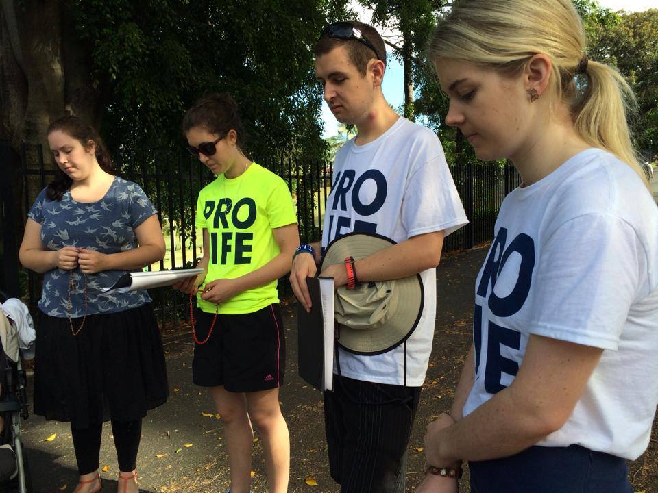 The Crossroads walkers spent time speaking at parishes and praying outside abortion clinics in Queensland, New South Wales and Victoria. PHOTO: SUPPLIED