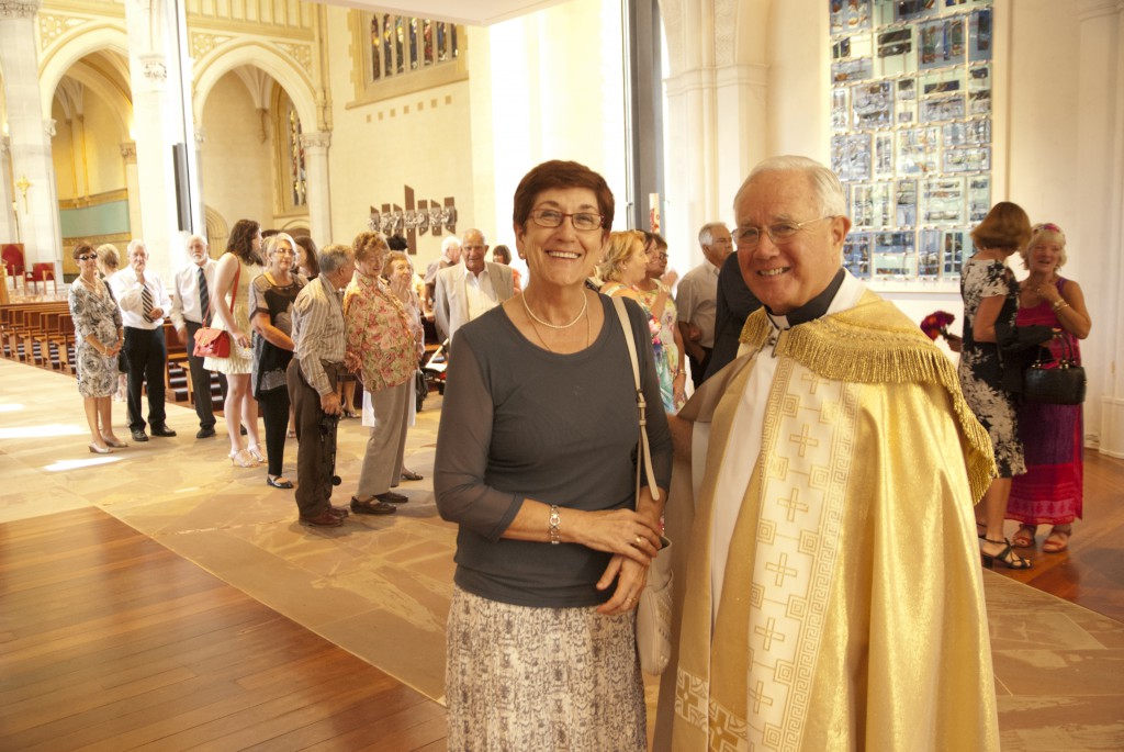 Maureen Colgan, pictured above with Mgr Michael Keating, was one of five WA Catholics who received awards as part of the Australia Day Honours List. PHOTO: ROBERT HIINI