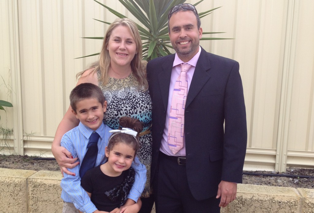 Faith to guide all of us: Aimee Jones and husband Simon with children Edward and Molly.