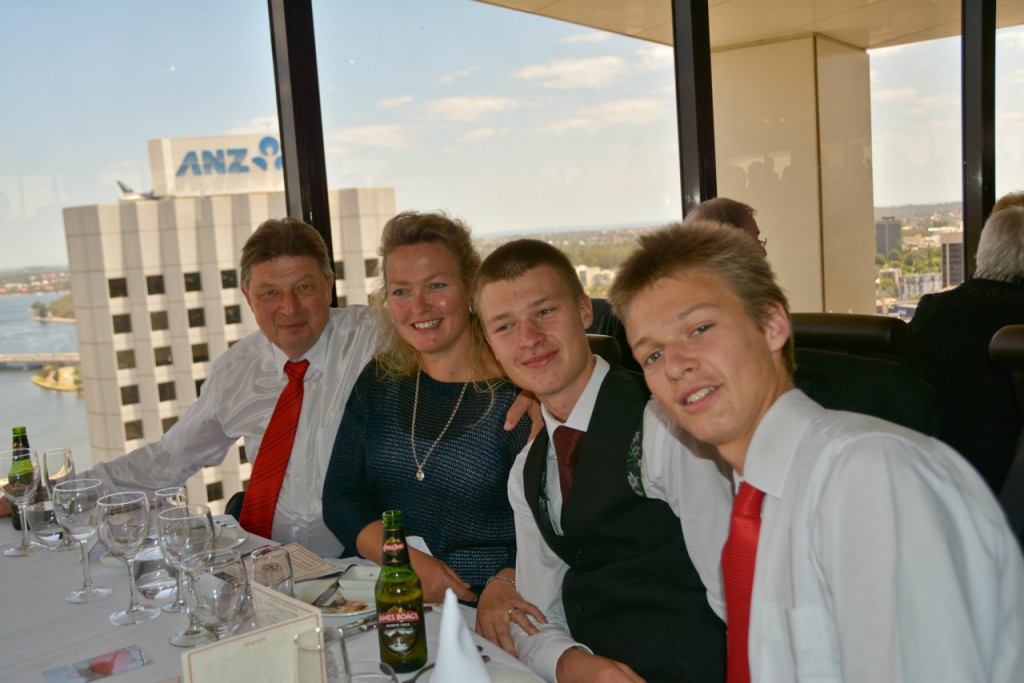 Jochen Diedler with wife Maria-Luise; and sons Nicholas (19) and Alexander (16). Photo: Supplied;