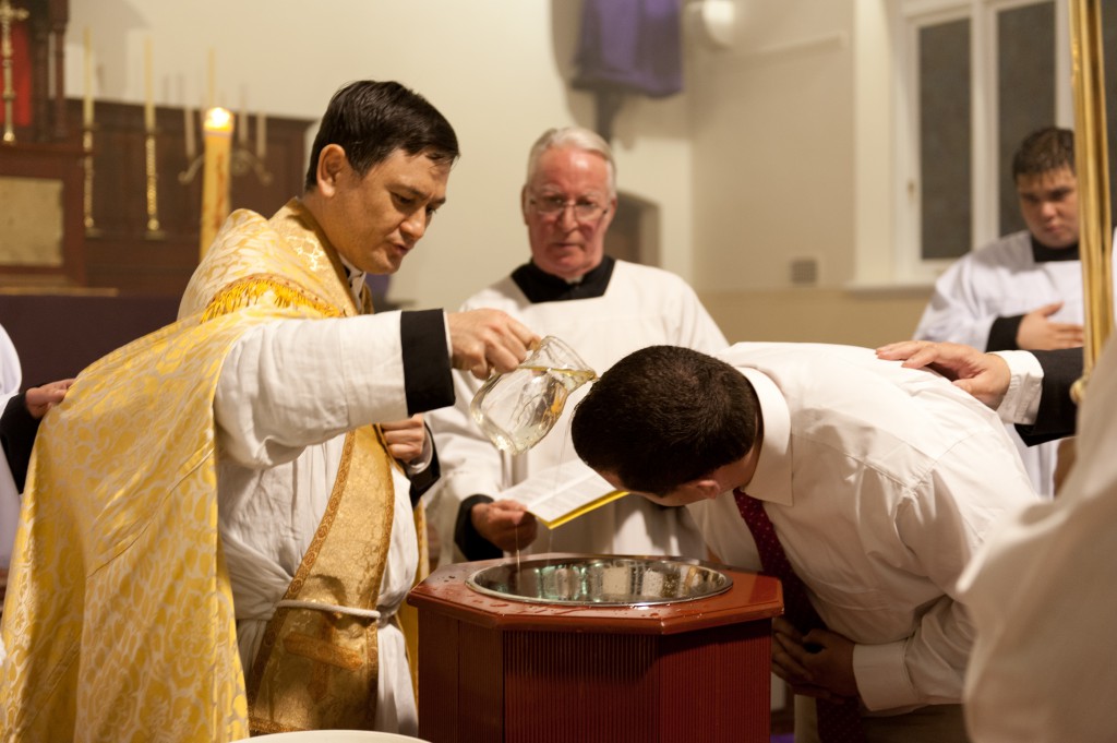 Adam Packer was baptised on April 19 at the Easter Vigil at St Anne’s Parish in Belmont. PHOTO: NIGEL CORNELIUS