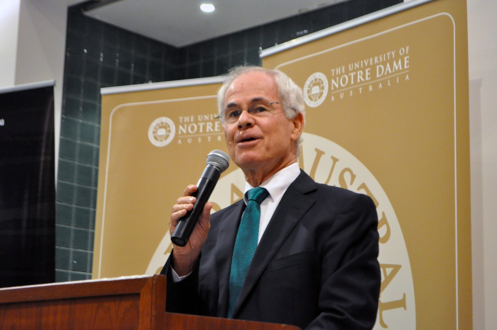 Peter Kennedy at the launch of Tales From Boom Town on April 23. Mr Kennedy’s book examines the major events in the State’s history over the past 50 years, and was more than three years in the making. PHOTO: UNDA