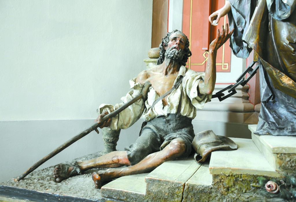 A 20th century woodcarved statue of a beggar from the group of Saint Elisabeth which was sculpted by Rudolf Moroder and polychromed by Christian Delago. PHOTO: SUPPLIED