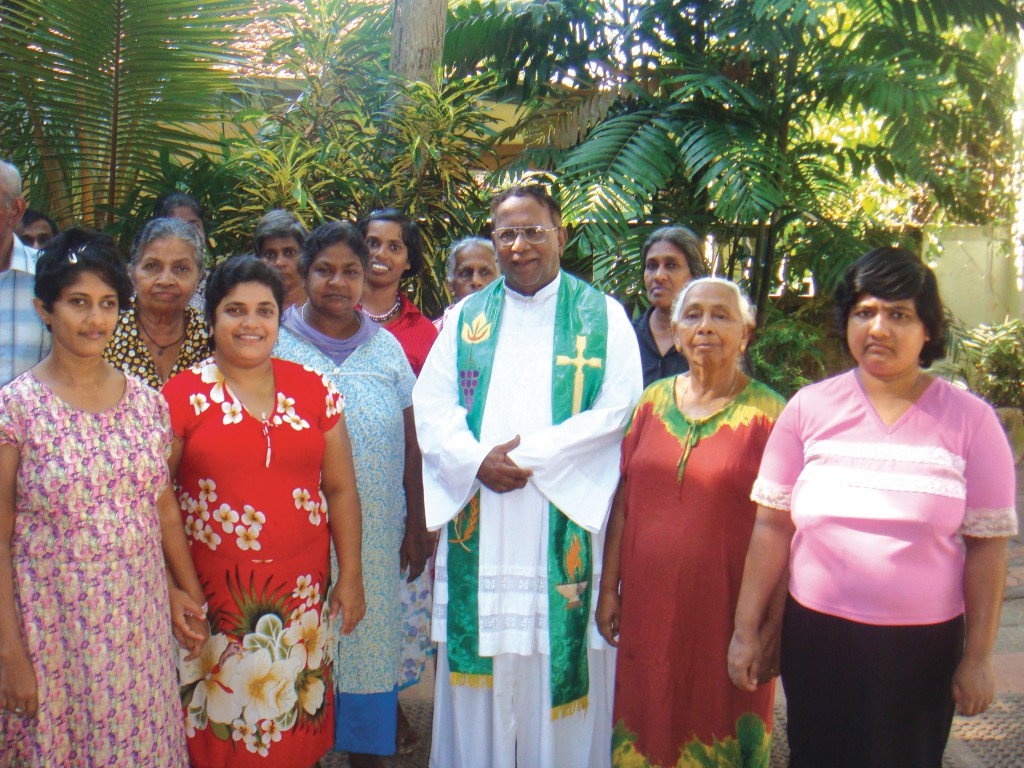 Fr Fraccid Anthony OMI with some of the residents of his halfway home for the mentally ill in Sri Lanka. Fr Fraccid recently visited Perth, where he stayed at St Patrick’s Basilica Parish in Fremantle with his fellow Oblate priests. PHOTO: SUPPLIED