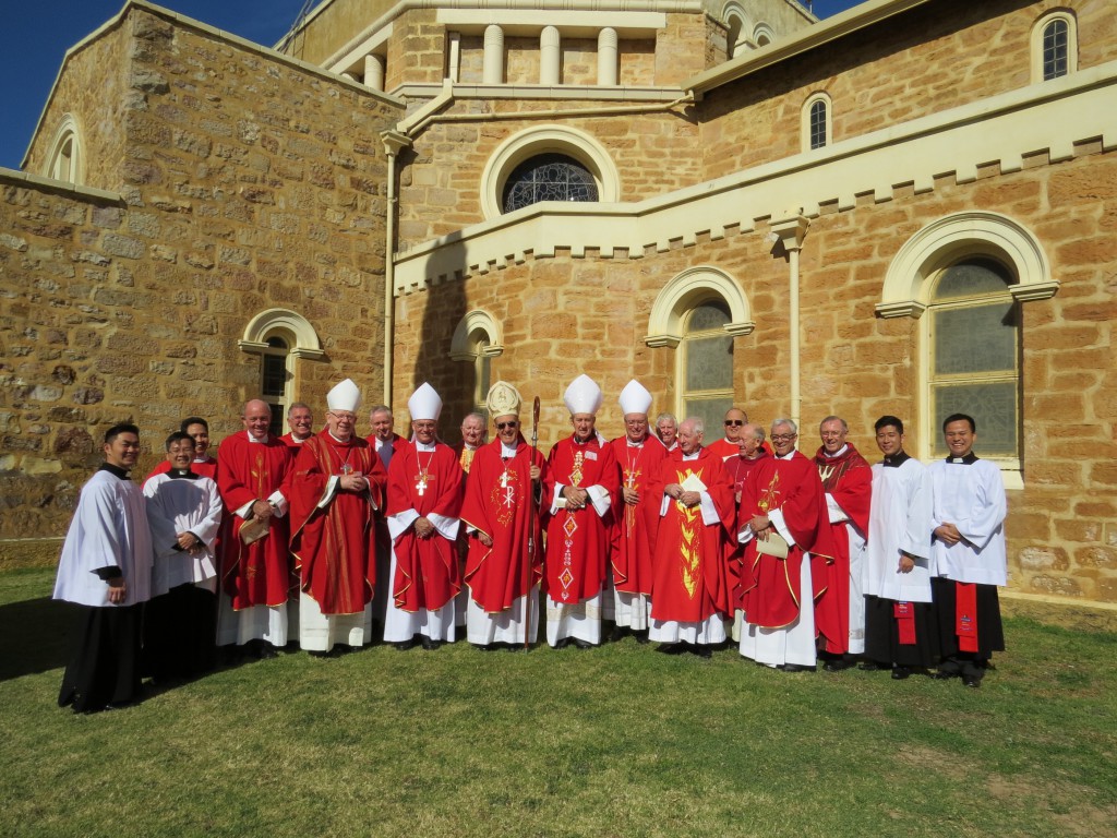 Bishop Justin Bianchini celebrated his Golden Jubilee of ordination to the priesthood on June 29 in Geraldton, with Archbishop Timothy Costelloe SDB, Auxiliary Bishop Don Sproxton, Bishop Gerard Holohan and Archbishop Emeritus Barry Hickey joining other members of the clergy from Geraldton and Perth for the occasion. PHOTO: CATHOLIC DIOCESE OF GERALDTON