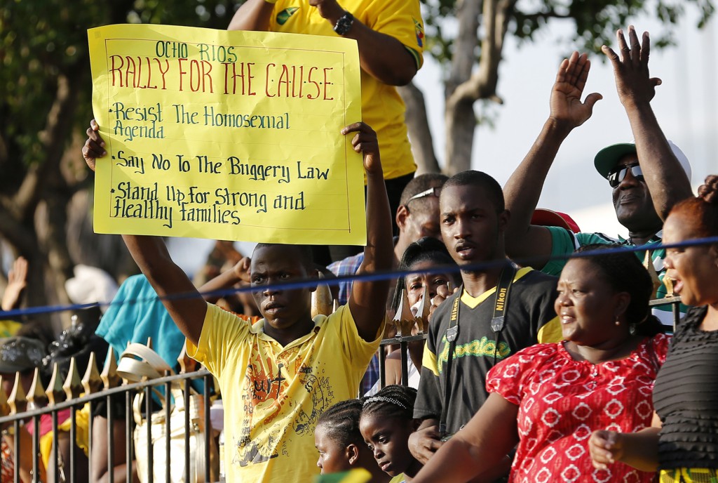 Jamaicans hold a demonstration against the local lesbian, gay, bisexual and transgender community on June 29. In the 1950s, Bernard Toutounji says, homosexuality was considered completely reprehensible.