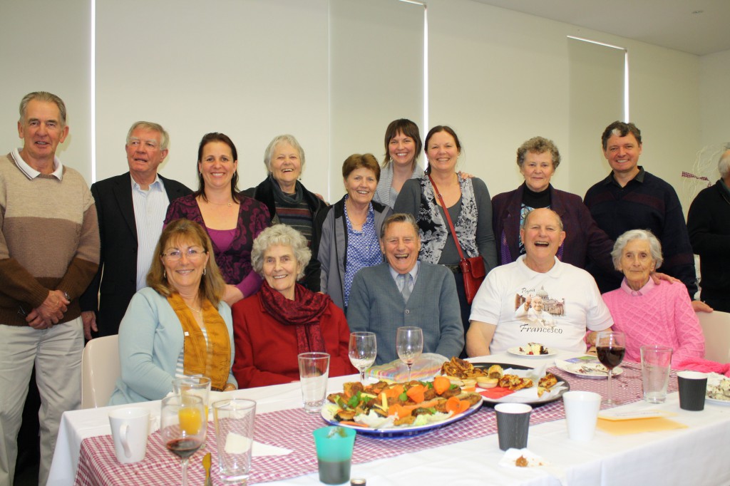 Fr Noel Fitzsimons celebrated his 60th anniversary of priestly ordination with over 300 of his family , pictured above, and friends. from across the state.