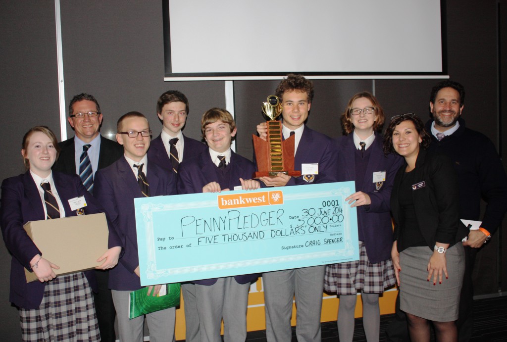 From left to right, Jessica Jacob, Mr Rob Blair (Head of IT), Ryan Delaney, Ciaran Engelbrecht, Cohen Dennis, Tyler Walsh, Sarah Ayres, Miss Lauren Ierace (Business Teacher) and Steve Weiser (mentor from Informed Technology).