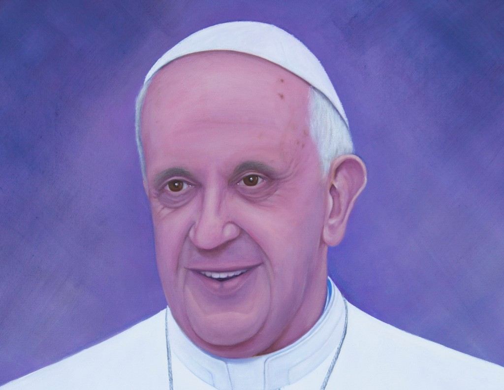 Our Lady of the Most Blessed Sacrament Parish Priest Fr Patrick Lim has recently completed a painting of Pope Francis.