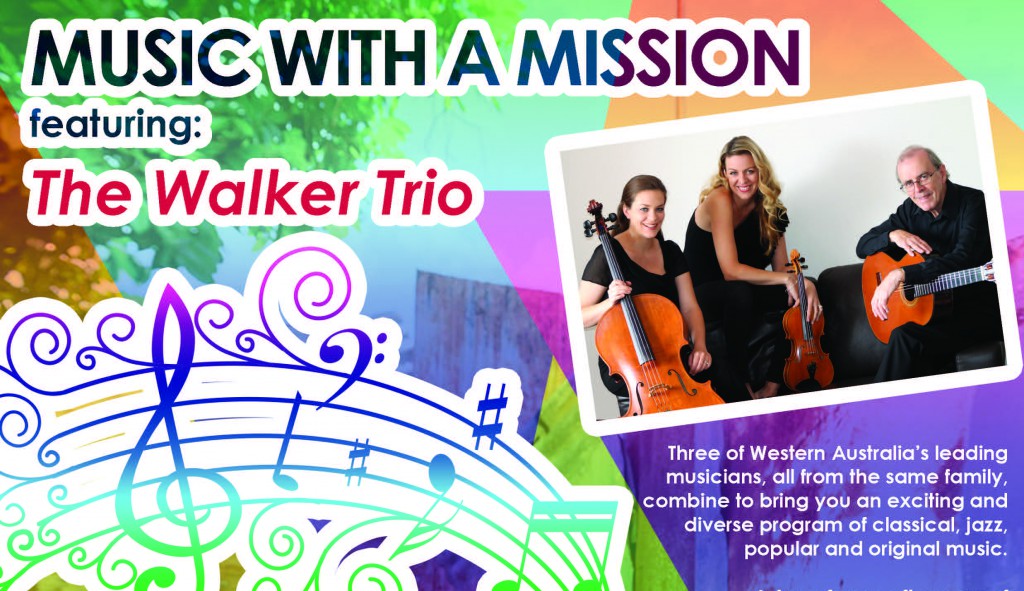 Three of WA’s leading musicians, all from the same family will combine to provide an exciting program of classical, jazz and popular scores at an afternoon of enchanting music.