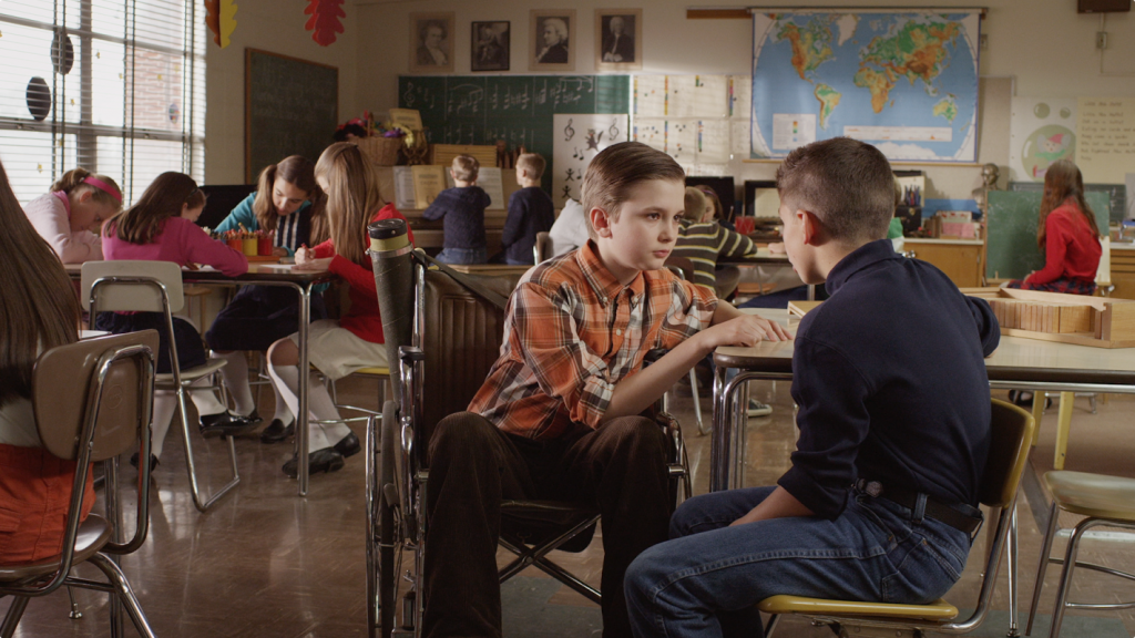 Different Drummers is the true story of a touching friendship and spiritual journey between wheelchair-bound student David Dahlke, (Ethan Reed Mckay) who is suffering from Duchenne Muscular Dystrophy and Lyle Hatcher (Brayden Tucker), a child suffering from Attention Deficit Disorder with uncontrollable energy levels.  PHOTO: Supplied