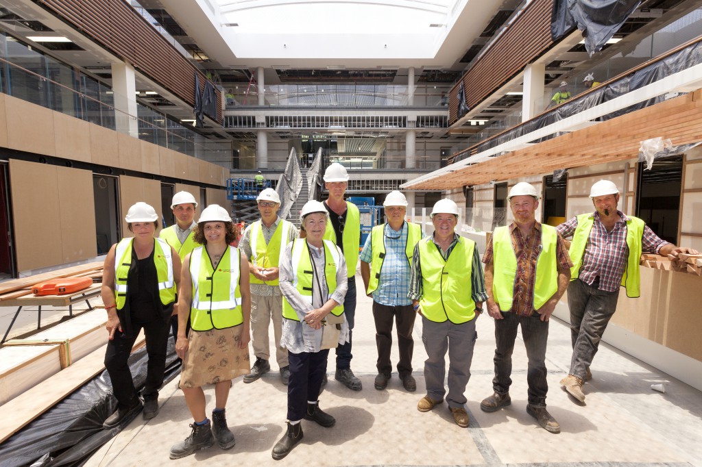 Commissioned artists in the hospital reception are Monique Tippett, Thomas Hoareau, Deborah Bonar, Ian Dowling, Penny Bovell, Simon Gilby, Tony Pankiw, Peter Dailey, Jahne Rees and Rob McCulloch. Missing from image are Ian Mutch and Peter and Miranda Farmer. PHOTO: St John of God Health Care