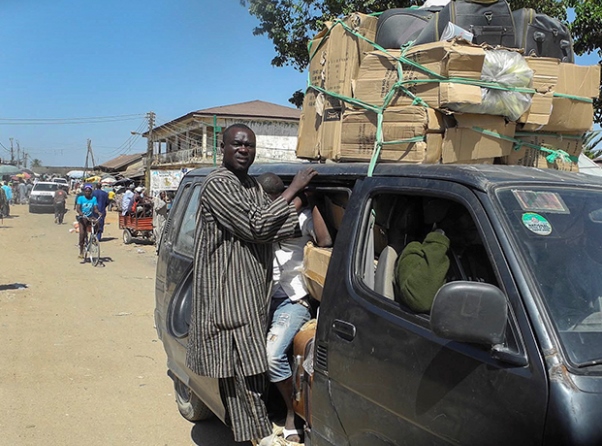 Nigerians are seen packed in a van fleeing Mubi, Nigeria, following attacks in 2014. In a letter to the bishops of Nigeria, Pope Francis assured his prayers and solidarity with the African nation which is suffering from violent attacks by the terrorist group, Boko Haram.  PHOTO: CNS