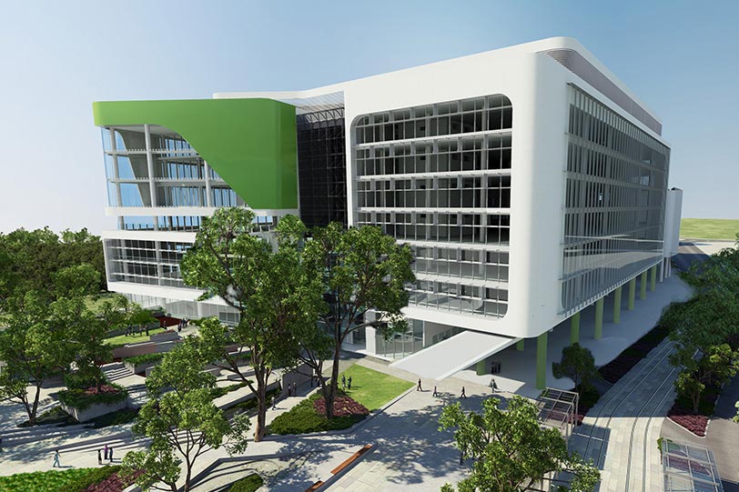 An artist impression of the entrance of the new children's hospital in Perth which has been proposed to to have a non-denominational prayer room. PHOTO: Supplied