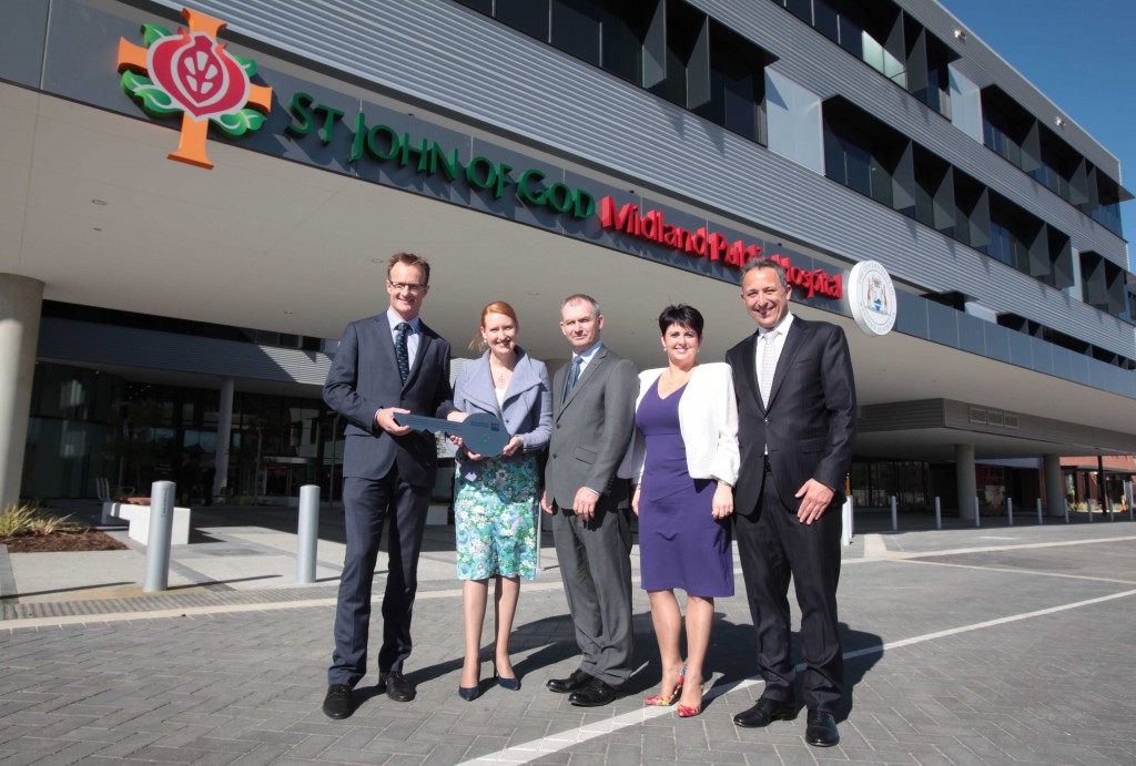 St John of God Health Care Executive Director Perth Northern Hospitals Dr Lachlan Henderson, The Hon Donna Faragher MLC, Member for Eastern Metropolitan Region and Parliamentary Secretary to the Premier, WA Health Minister the Hon Dr Kim Hames MLA, the Hon Alyssa Hayden MLC Member for the East Metropolitan and SJGHC Midland Hospitals CEO Glen Power. PHOTO: SJOG Health Care