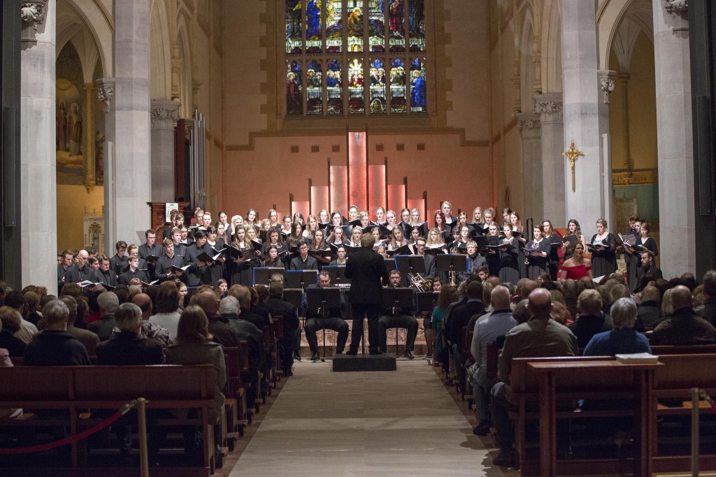 West Australian Academy of Performing Arts classical vocal and brass and percussion students perform at St Mary’s Cathedral in Perth last month. PHOTO: Ron Tan Photography