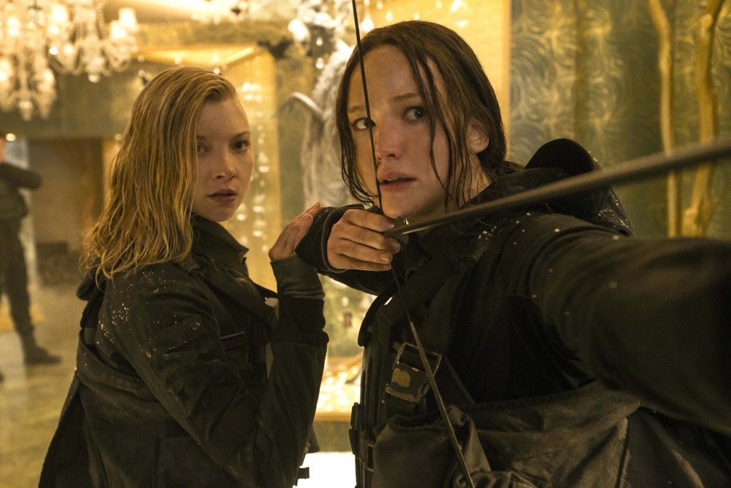 Natalie Dormer and Jennifer Lawrence star in a scene from the movie "The Hunger Games: Mockingjay, Part 2." Photo CNS.