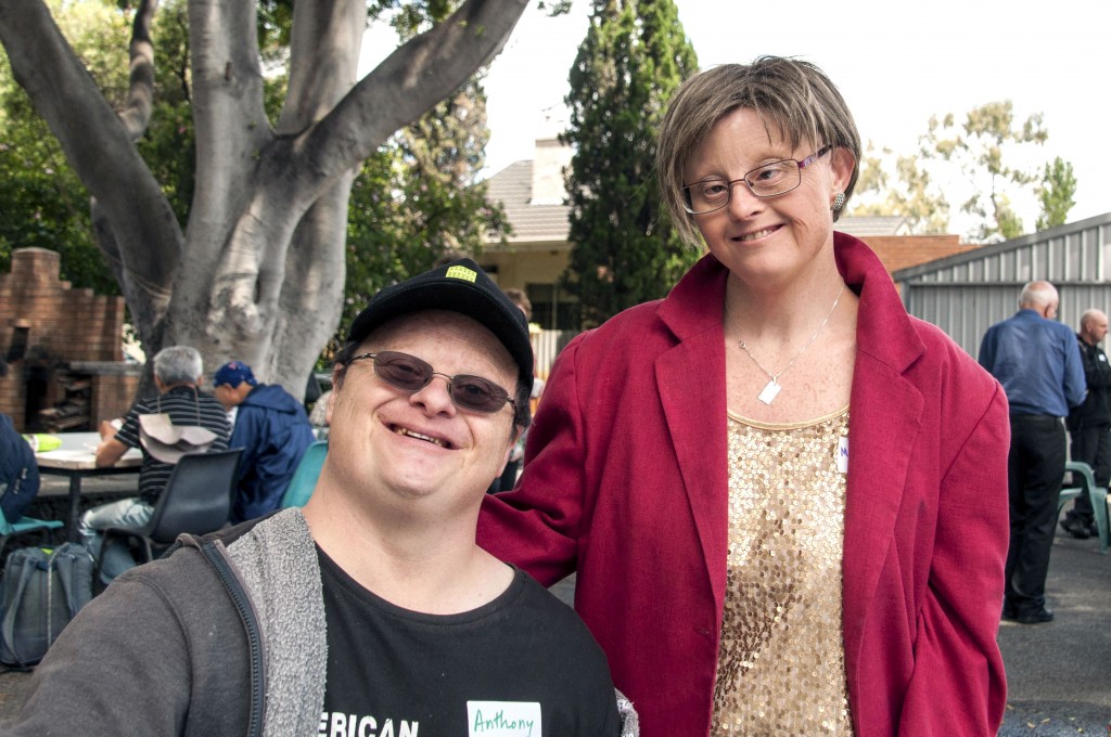 Enjoying their agency’s recent Christmas party, friends Maria Hill and Anthony Murace have greatly benefited from the services offered by the Emmanuel Centre – a volunteer-run self-help centre for people with disabilities located in Perth, WA. Photo: Marco Ceccarelli