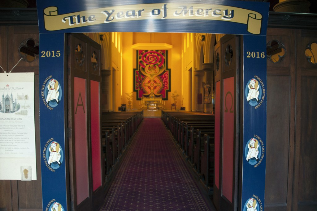 The Holy Door of St Patrick’s Basilica, Fremantle, which is one of eight other Holy Doors opened throughout the Archdiocese of Perth, was opened at the 11am Mass on Sunday, 13 December last year. Photo: Marco Ceccarelli