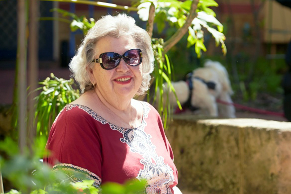 Southern Cross Care (WA) Inc CEO Errol Turner has this week encouraged those caring for the elderly to take extra care during the heat. A resident from a SCC home spends a moment in the sun. Photo: Supplied.