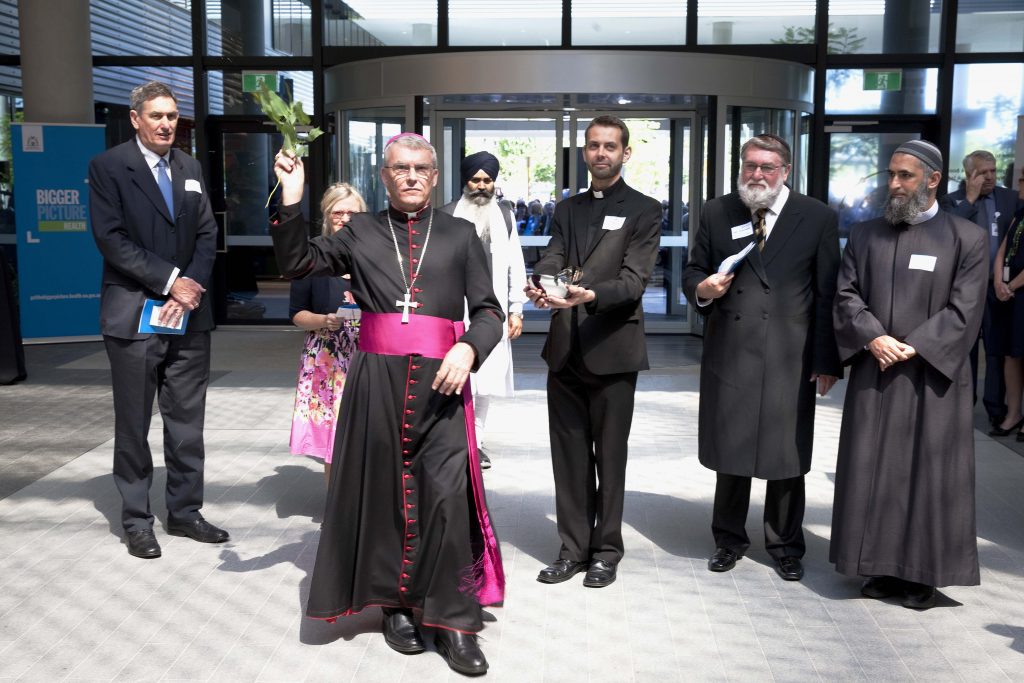 Archbishop Timothy Costelloe blesses the new St John of God Midland Public Hospital as part of the official opening ceremony on 20 November last year. Photos: Rovis Media/St John of God Health Care