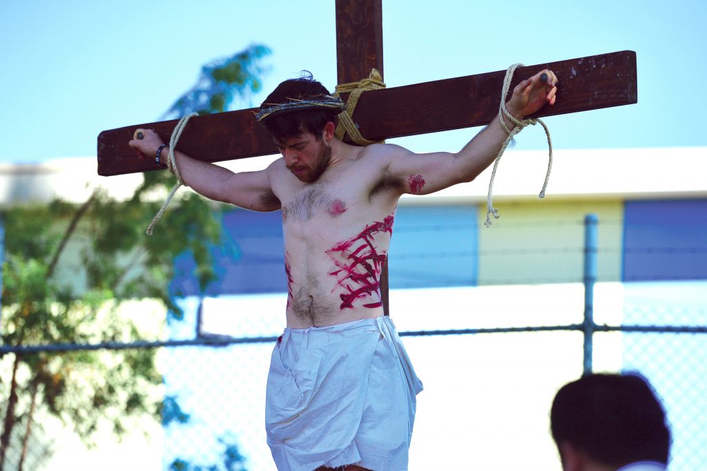 The Passion of Christ is re-enacted at Our Lady of the Mission Whitford Parish. Photo: Supplied