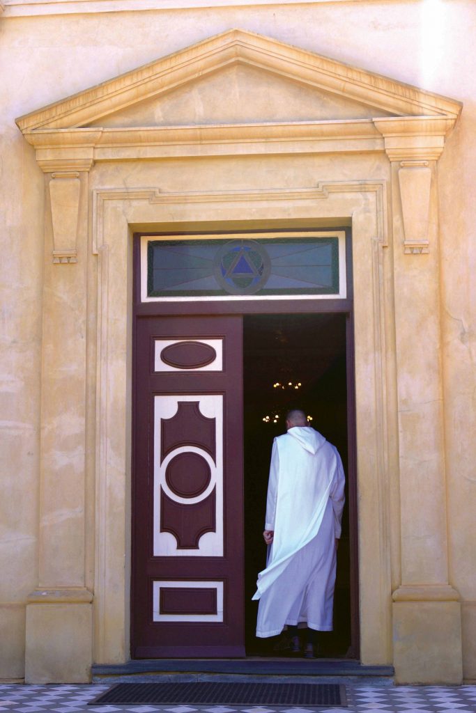 A Benedictine Monk from the New Norcia Benedictine Community walks through the Holy Door to one of the Monastery’s chapels. Photo: Supplied