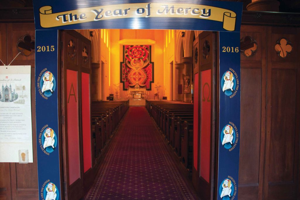 The Holy Door of St Patrick’s Basilica, Fremantle, was opened at the 11am Mass on Sunday, 13 December last year. Photo: Marco Ceccarelli