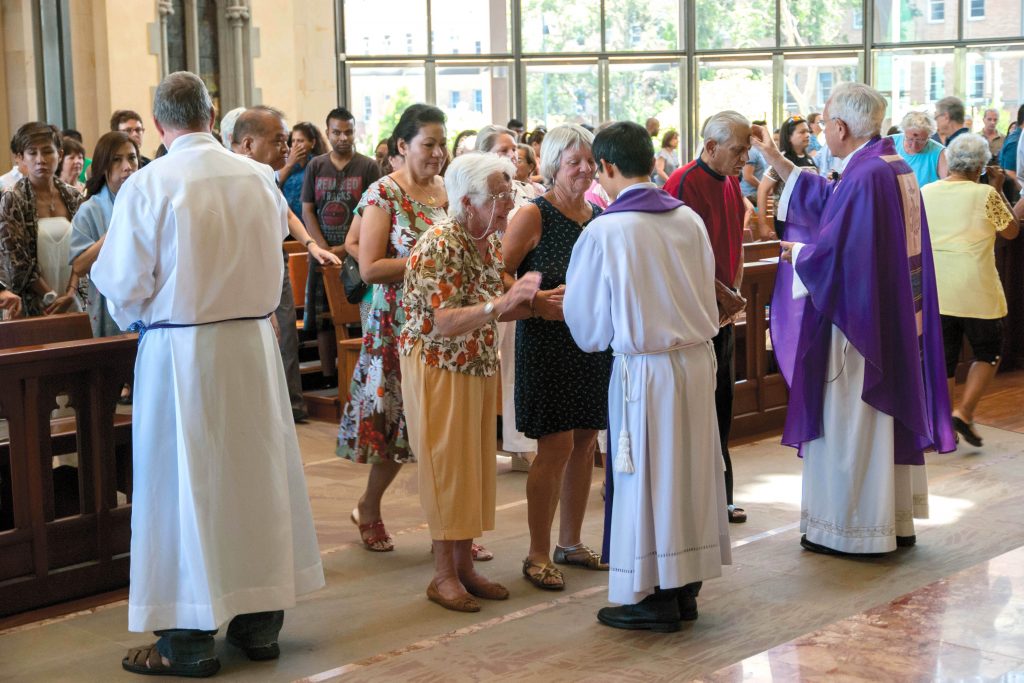 Ash Wednesday celebration at St Mary’s Cathedral. Photo: Jamie O’Brien