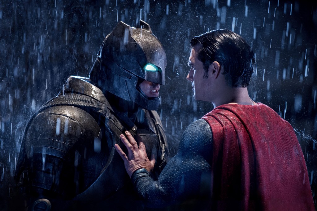 Ben Affleck and Henry Cavill star in a scene from the movie Batman v Superman: Dawn of Justice. Photo: CNS