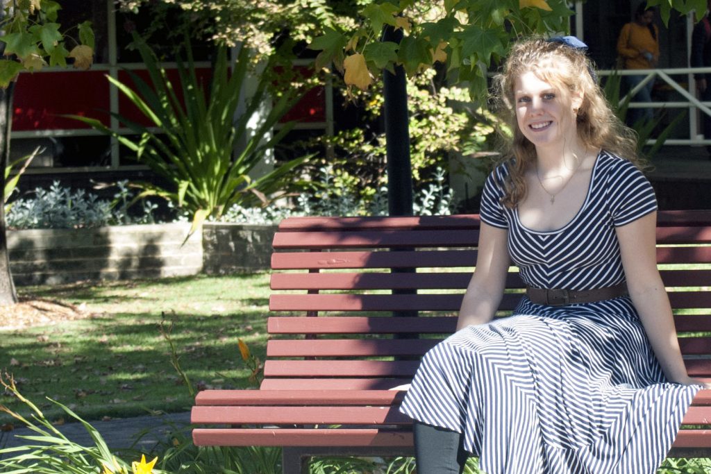 Emma Oorschot balances her music studies with singing at the Cathedral. Photo: Caroline Smith.